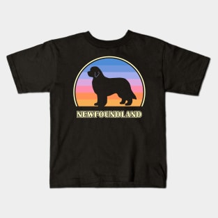 Newfoundland Vintage Sunset Dog Kids T-Shirt